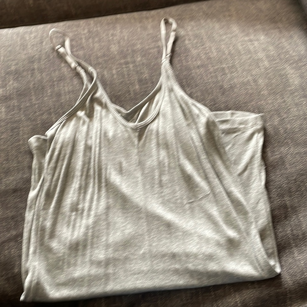 Rayon and Spandex Light Gray Adjustable Tank Top Size Large